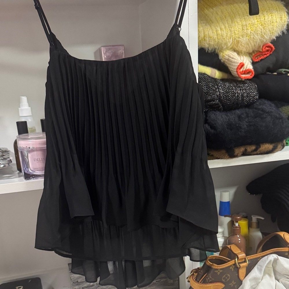 Bella Dahl Black Pleated Camisole size M - Picture 4 of 4